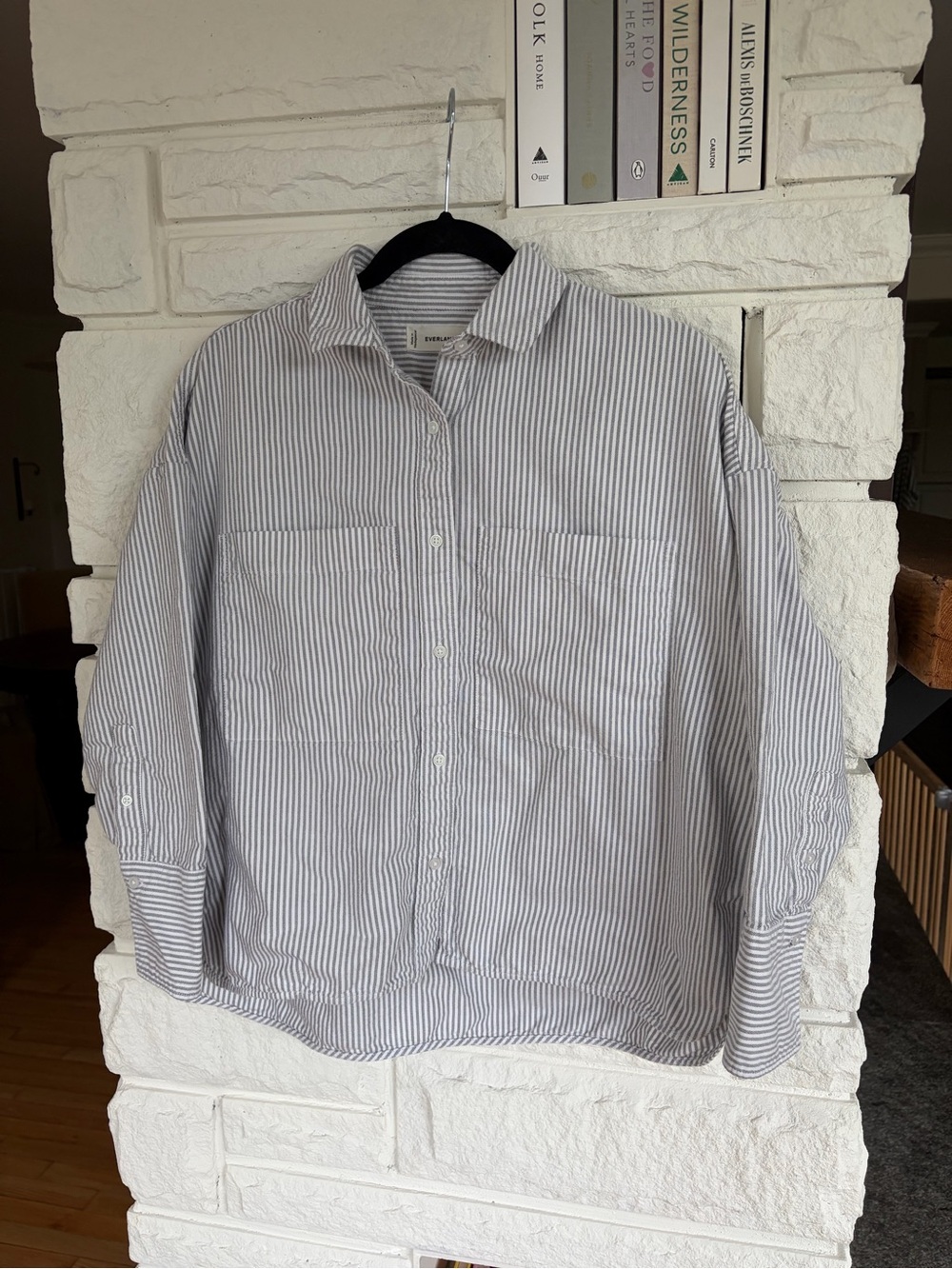 Everlane The Boxy Oxford Black/White - Picture 6 of 15
